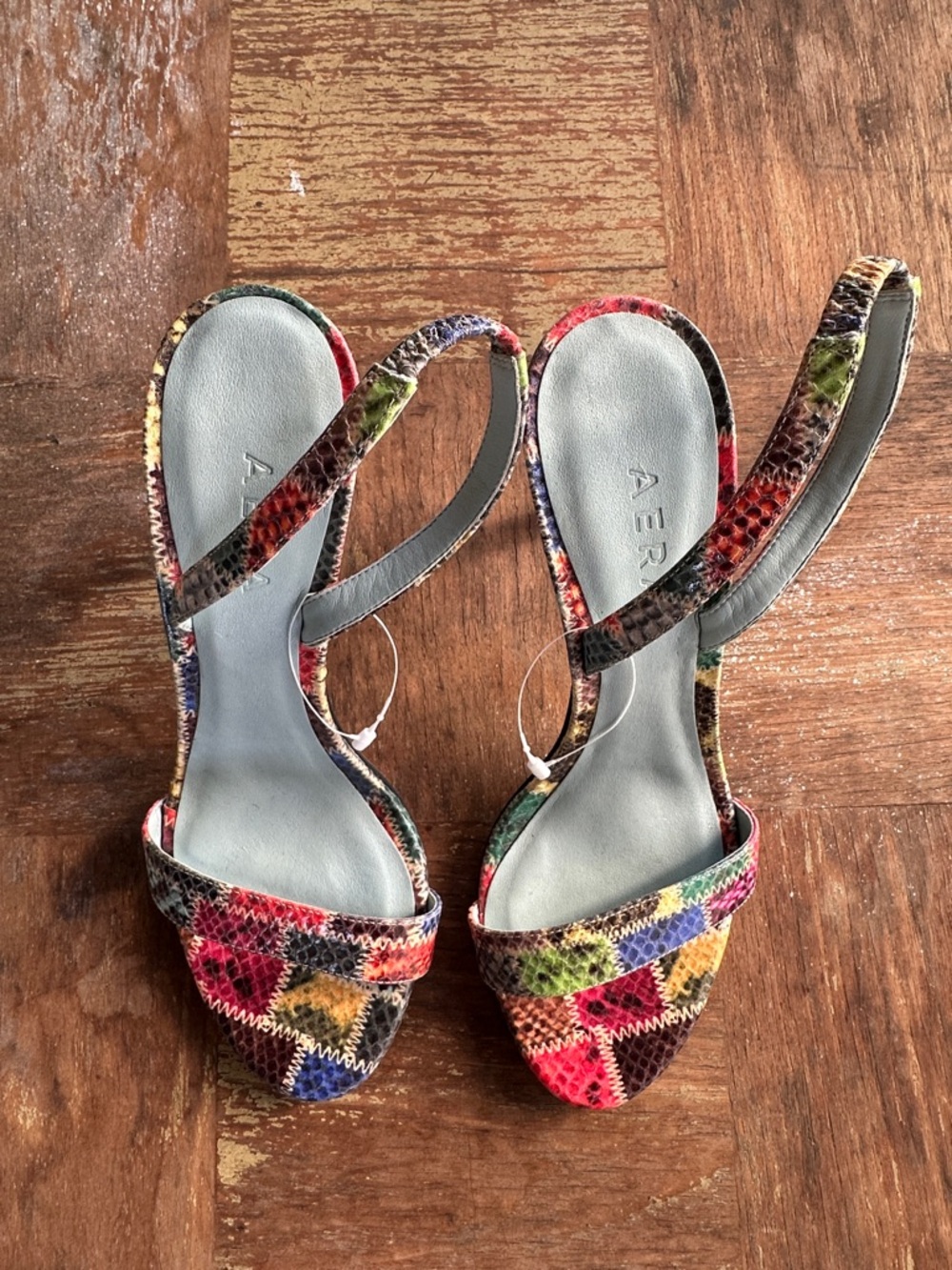 AERA Multicolor Patchwork Slingbacks  - Snakeskin Style Women’s Vegan Leather 🇮🇹